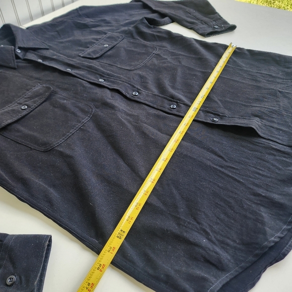 CC Cassini Collection Mens Faux Suede Shirt Button Down Single Needle Black XL - Picture 3 of 7